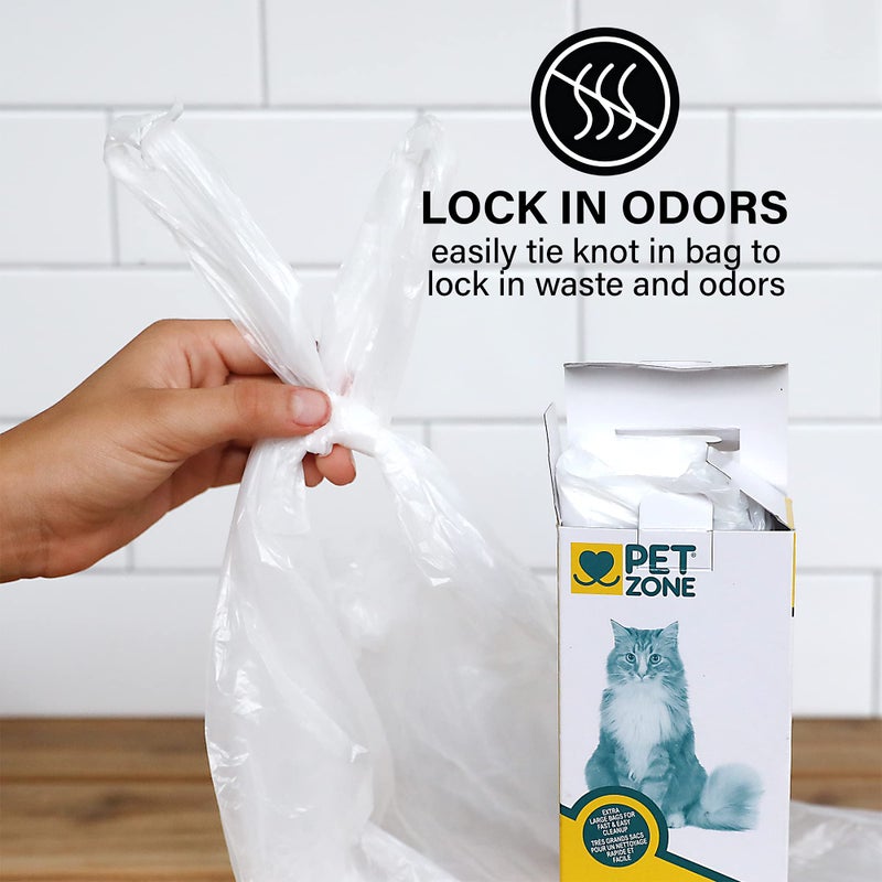 Pet Zone Universal No-Touch Cat Litter Bags & Waste Bag (Pet Waste Bag Great for Cat Litter Boxes) 12 Pack - Image 3